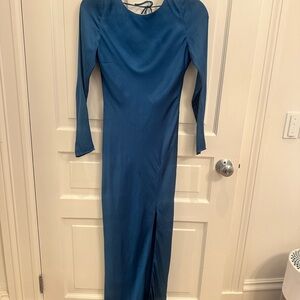 Size small Bardot blue dress with slit